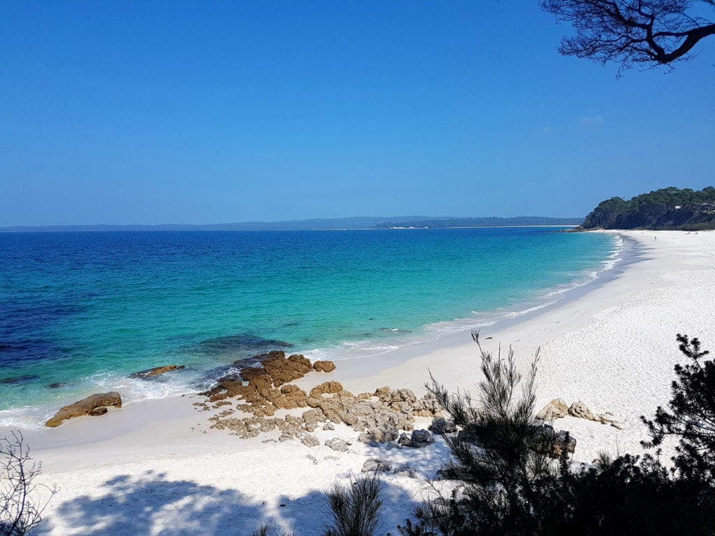 Photo de la plage de hyams à jervis bay dans la région de Sydney