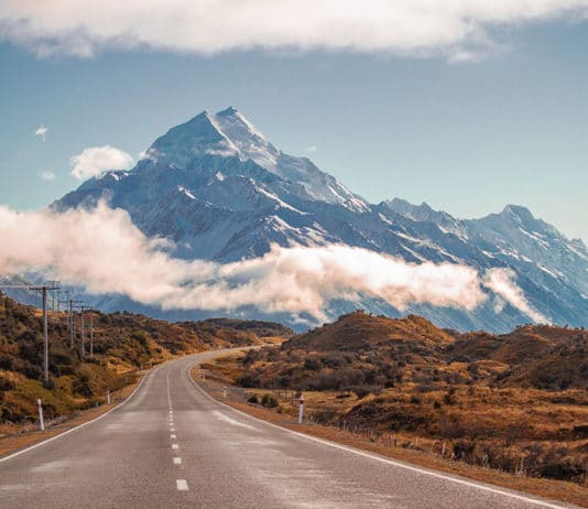 location vehicule nouvelle zelande road mount cook