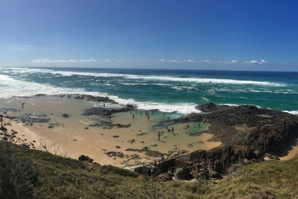 Les piscines naturelles de champagne pool sur l'ile de fraser island en australie