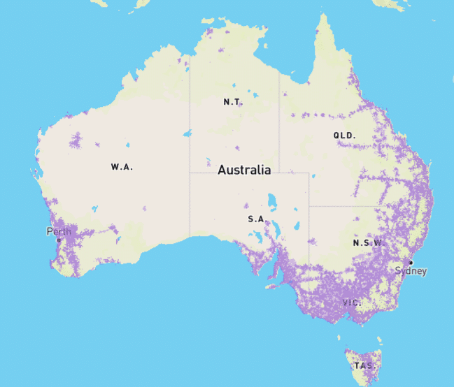 couverture réseau Optus téléphoner en Australie