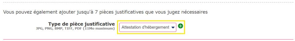 tutoriel étape 4 pièces justificatives supplémentaires