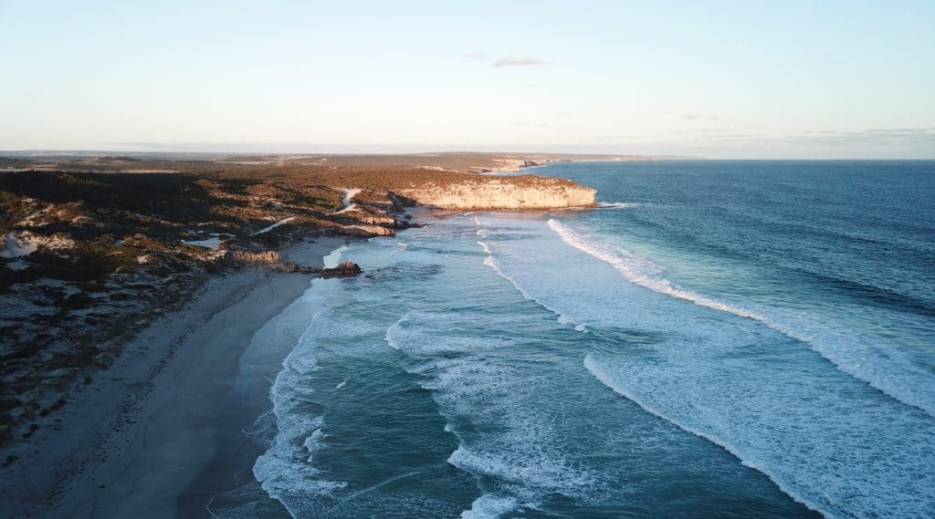 Plage de Kangaroo Island vue aérienne en Australie du Sud