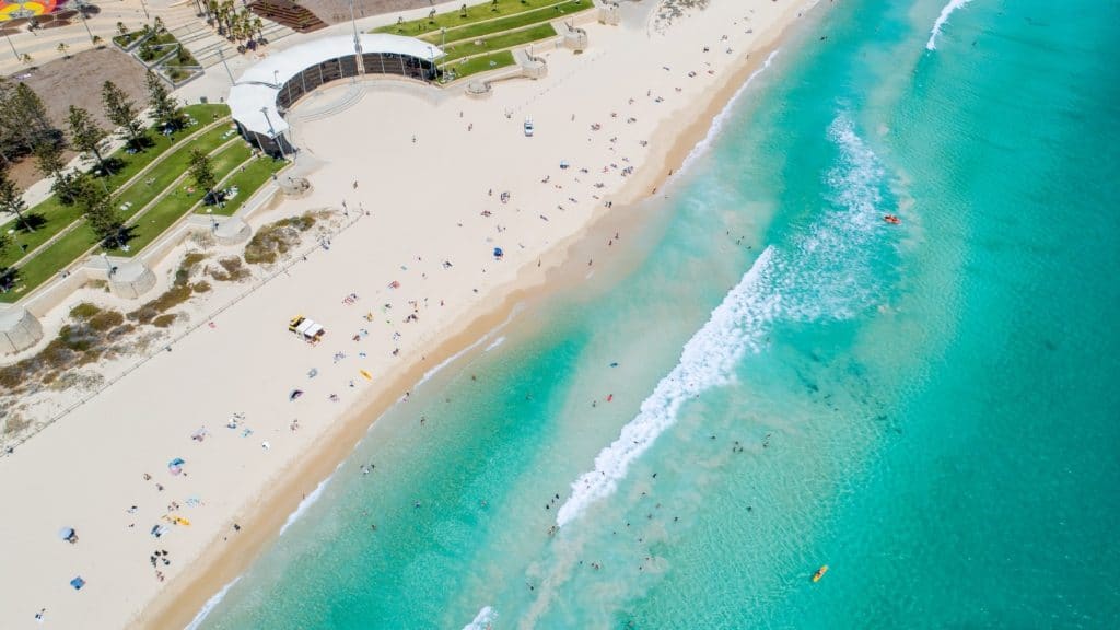 vue aérienne de Scarborough Beach à Perth Australie