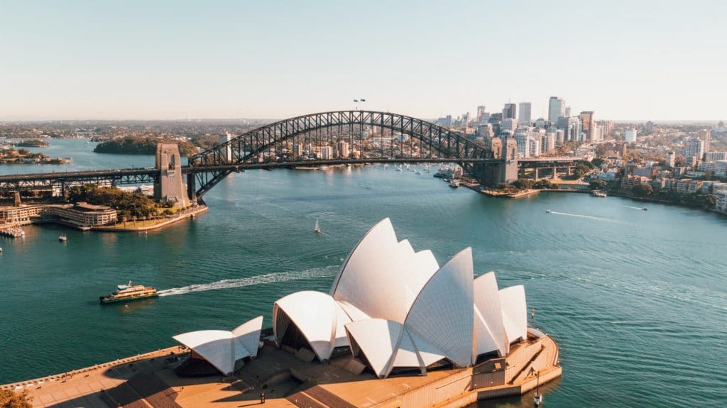 Vue aérienne de Sydney en Australie, une ville à découvrir lors de son PVT en Australie