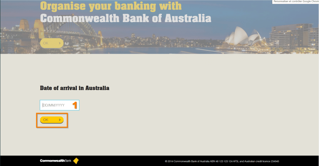 Ouvrir un compte Commonwealth - votre date d'arrivée