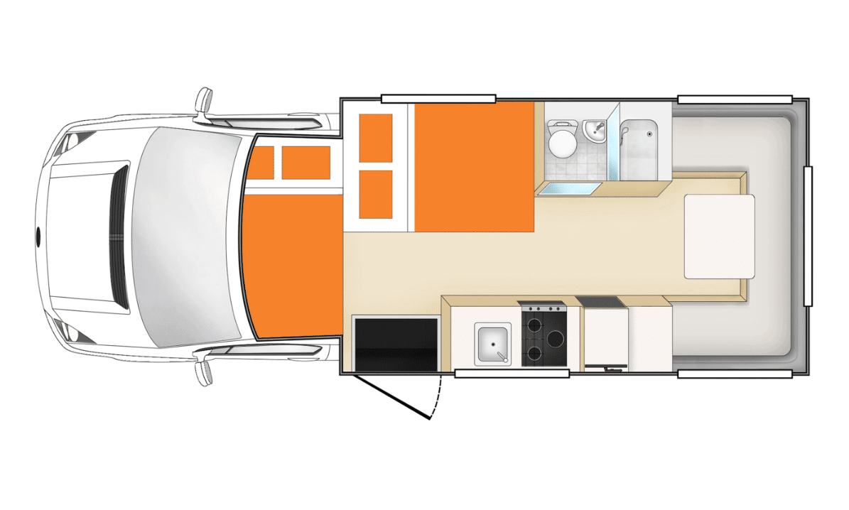 Plan camping-car modèle Apollo Euro Camper en Australie