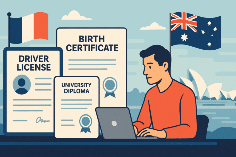 Traductions de documents pour l’Australie (certifiés NAATI) Traductions de documents pour l’Australie (certifiés NAATI)