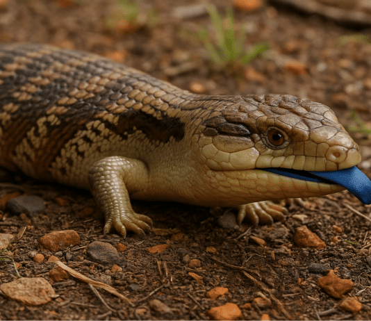 Le Blue-tongued lizard d’Australie