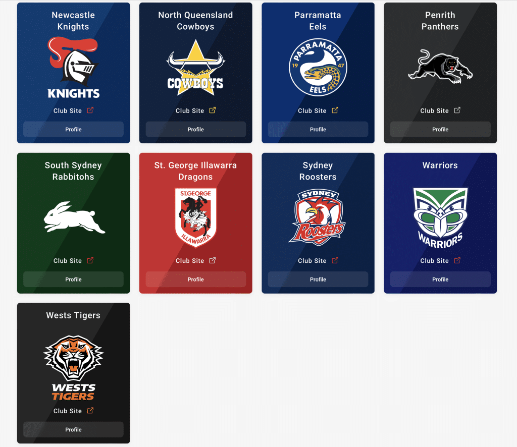 Clubs rugby à XIII australiens
